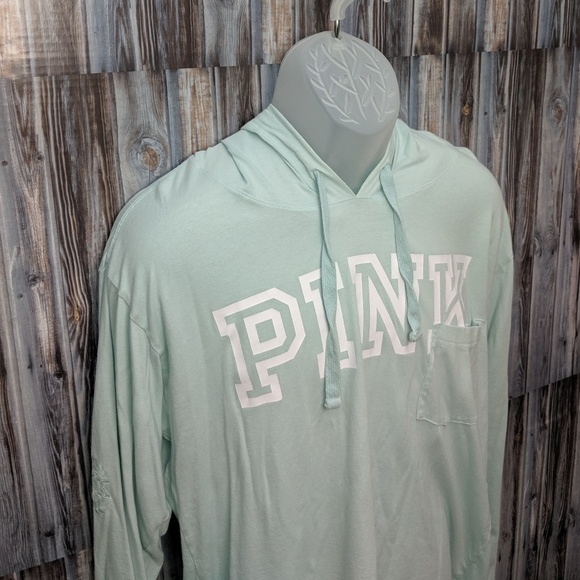 Pink Victoria Secret Long Sleeve Hooded Tee - Picture 3 of 6